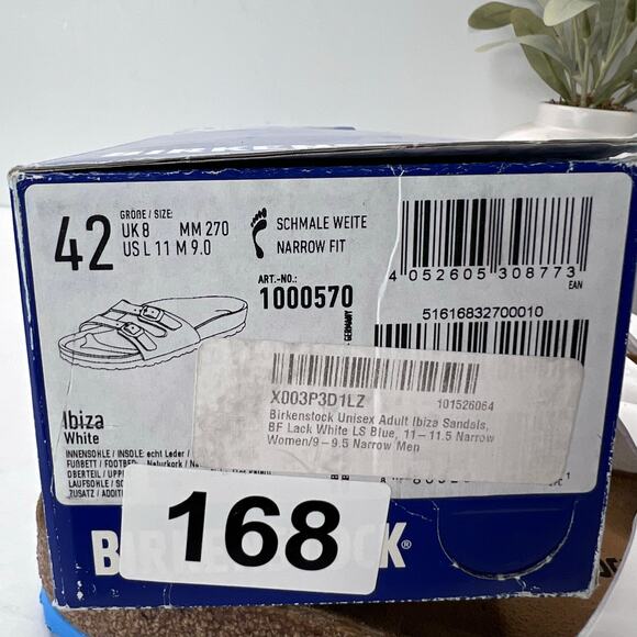 Birkenstock Ibiza Patent Leather White Narrow 1000570 Women 11/Men 9/EU 42 NWB - Picture 10 of 10